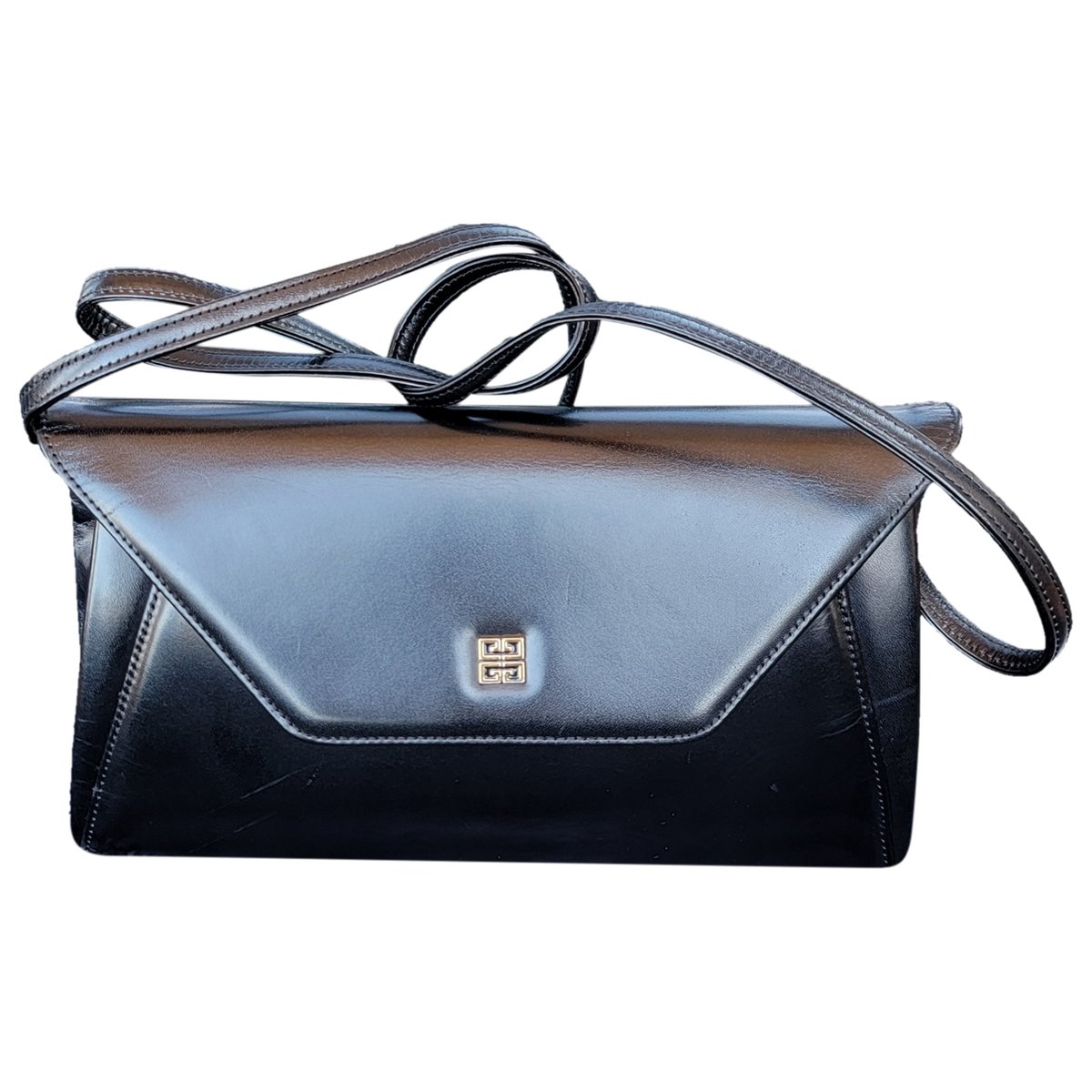 Emblem patent leather crossbody bag