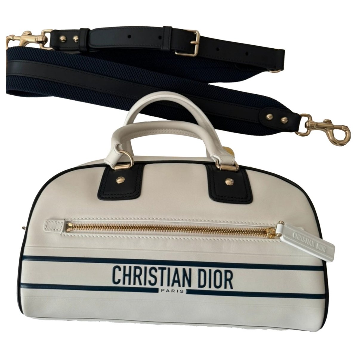 Dior Vibe Zip Bowling leather handbag