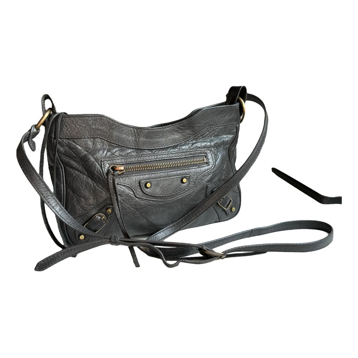 Hip leather crossbody bag
