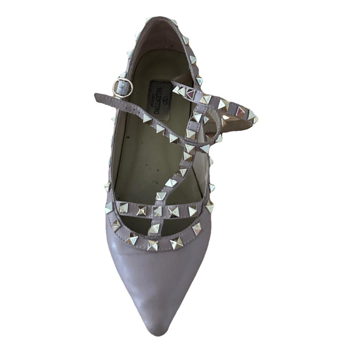 Rockstud glitter ballet flats