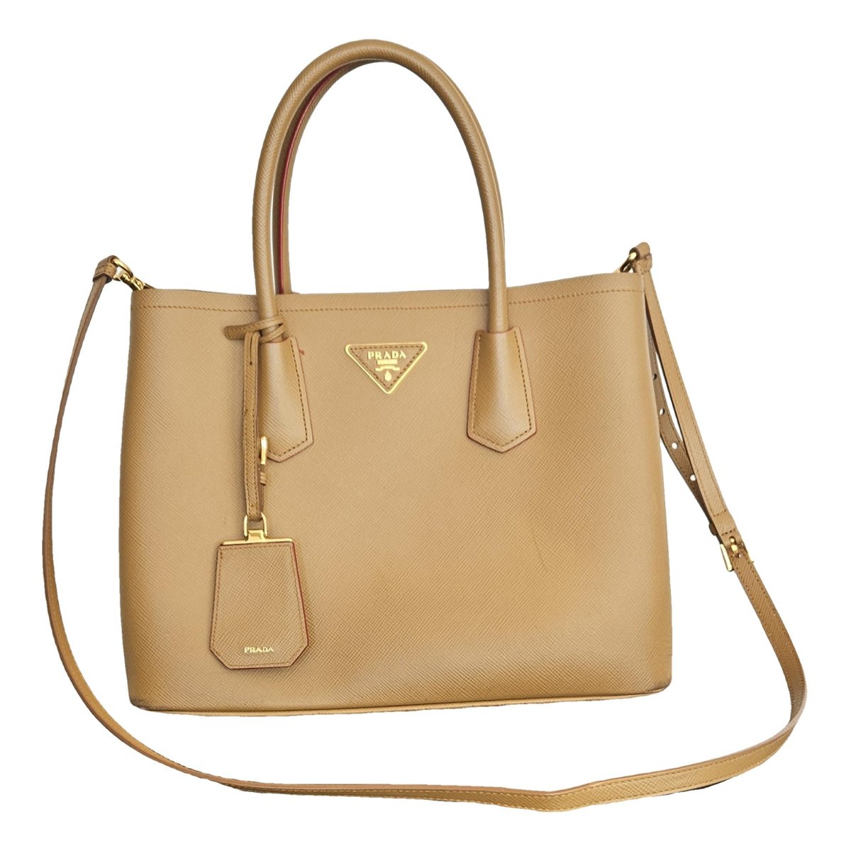 Double leather handbag