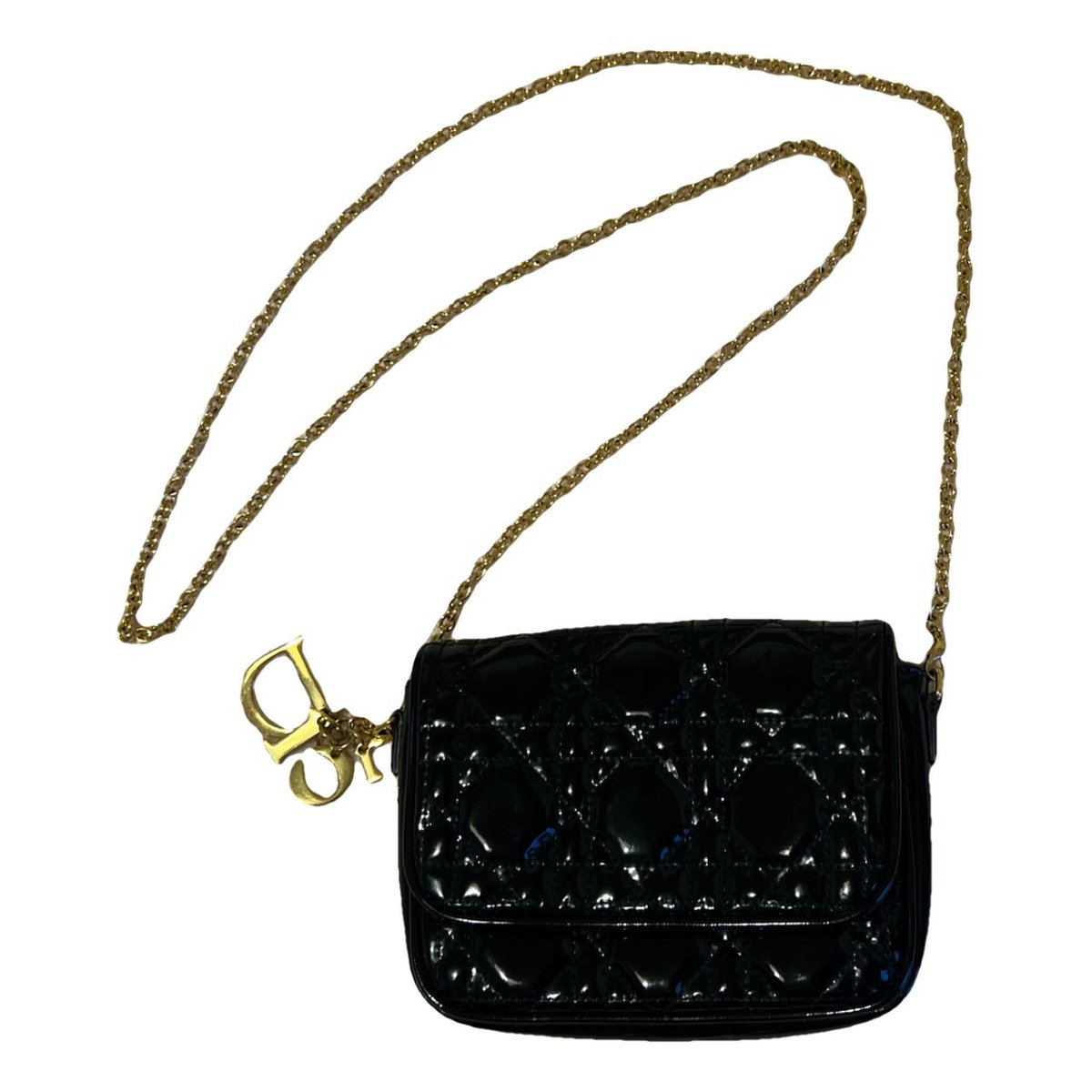 Lady Dior patent leather clutch bag