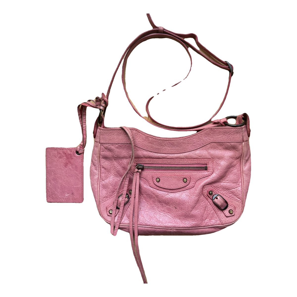 Hip leather handbag