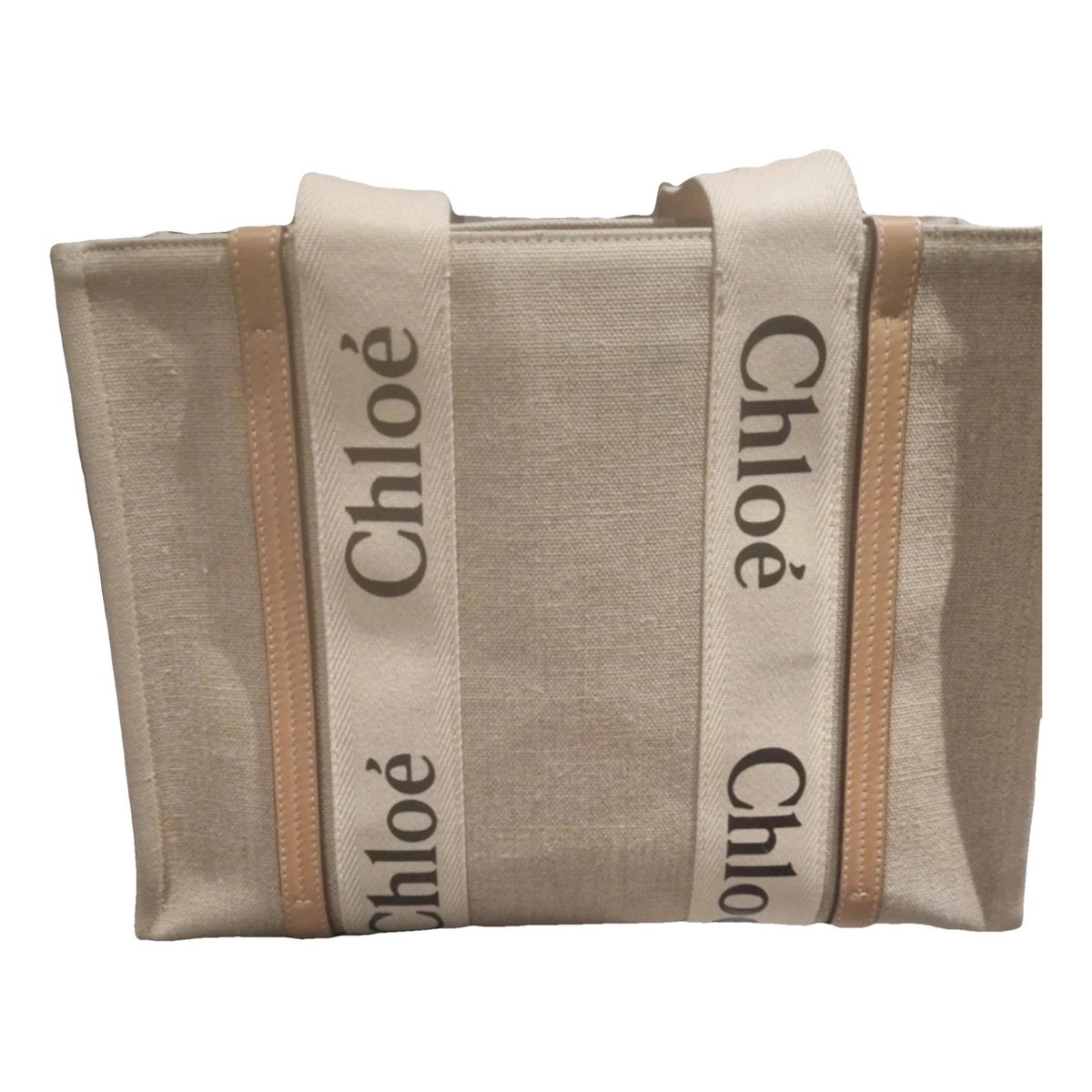 Woody linen tote