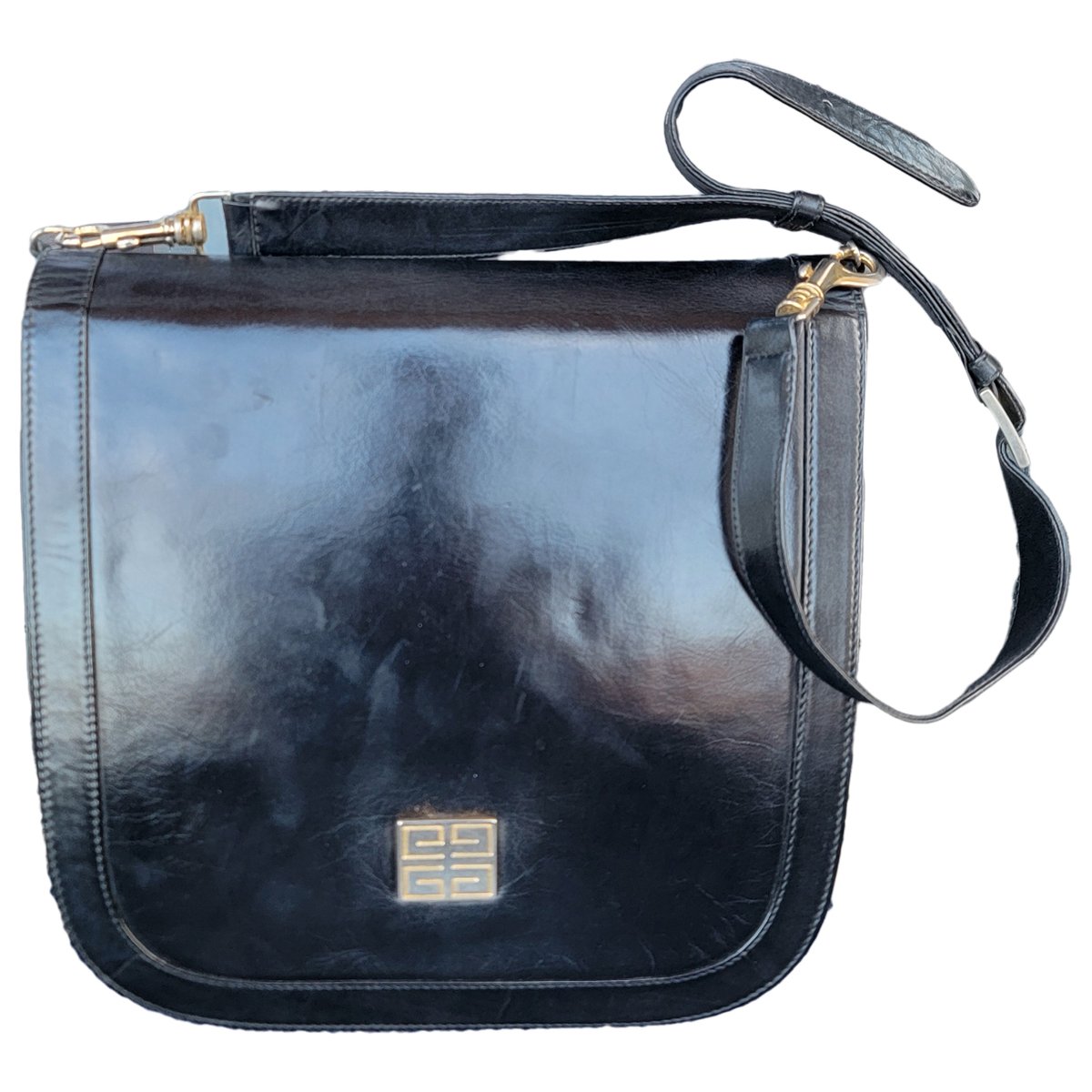 Emblem leather crossbody bag