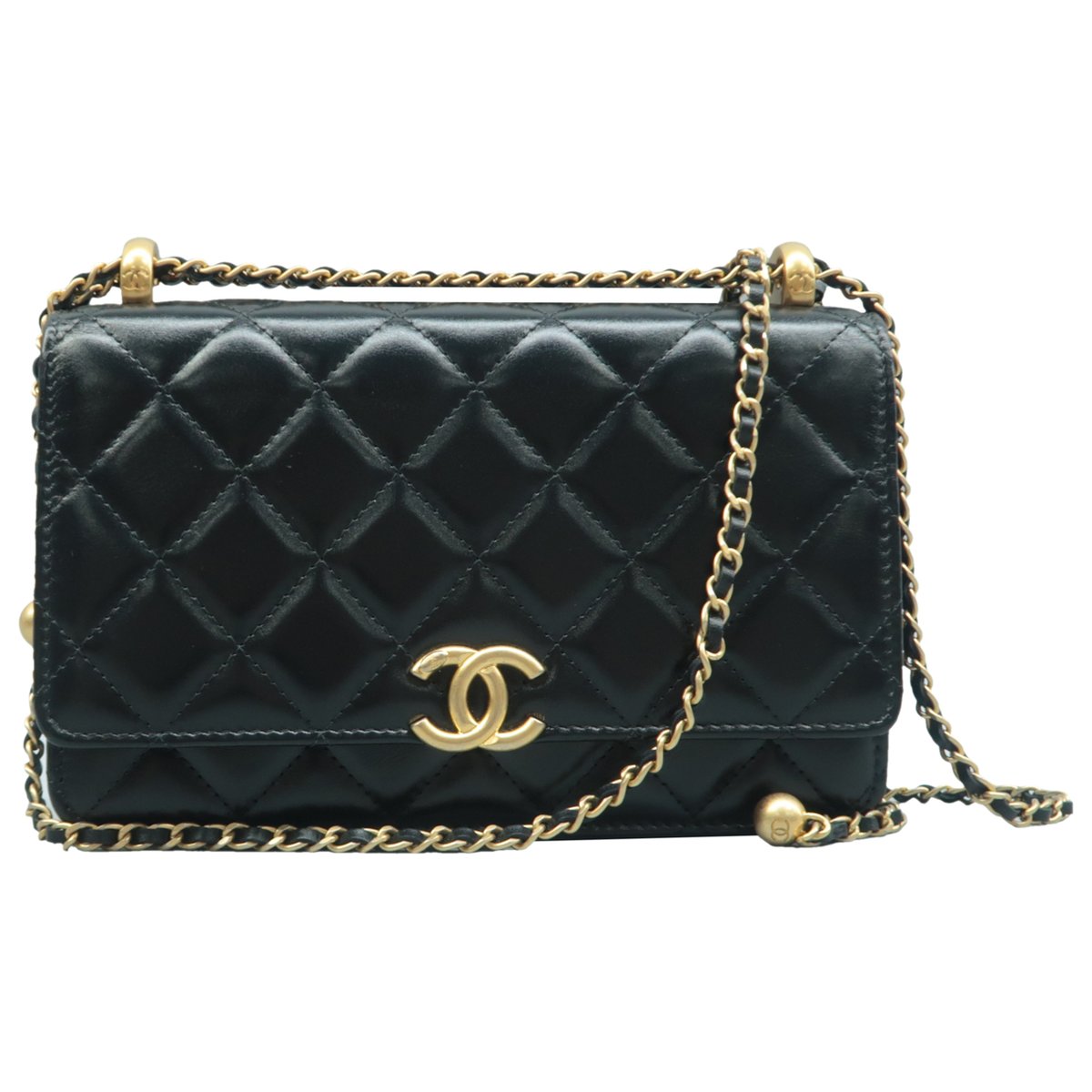 Wallet On Chain leather handbag