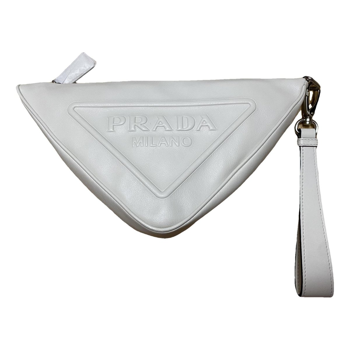 Triangle leather handbag