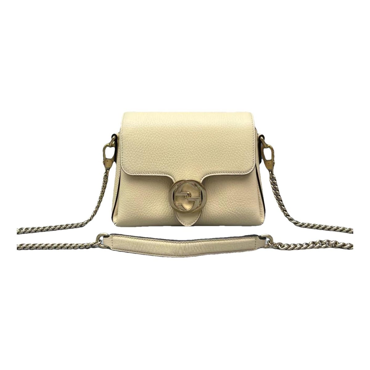 Interlocking leather handbag