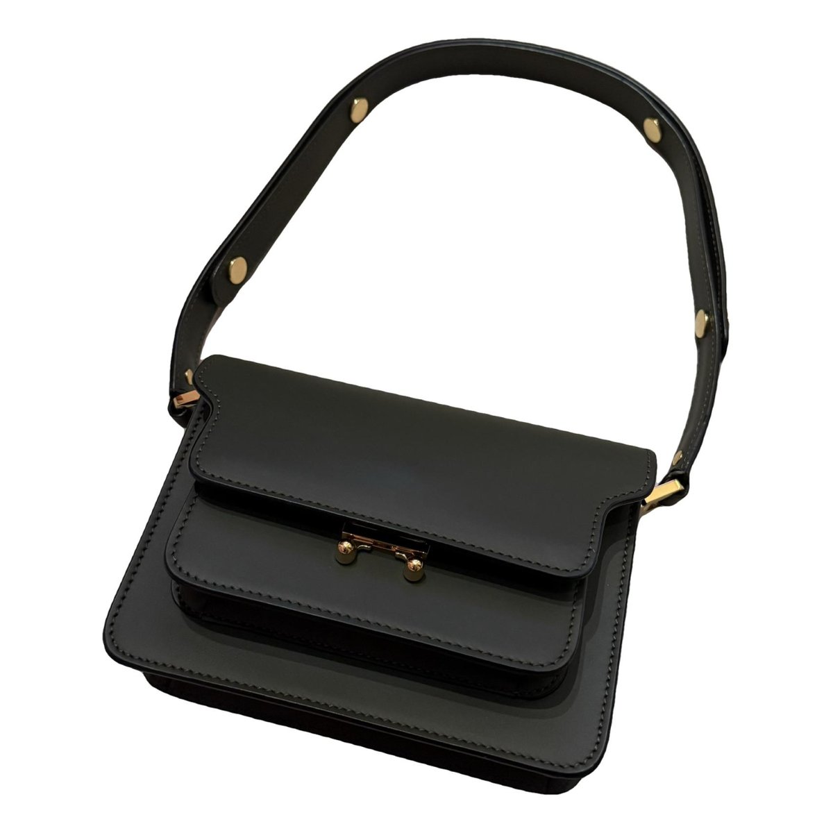 Trunk leather crossbody bag