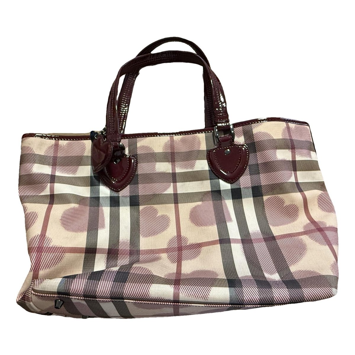 Title patent leather handbag