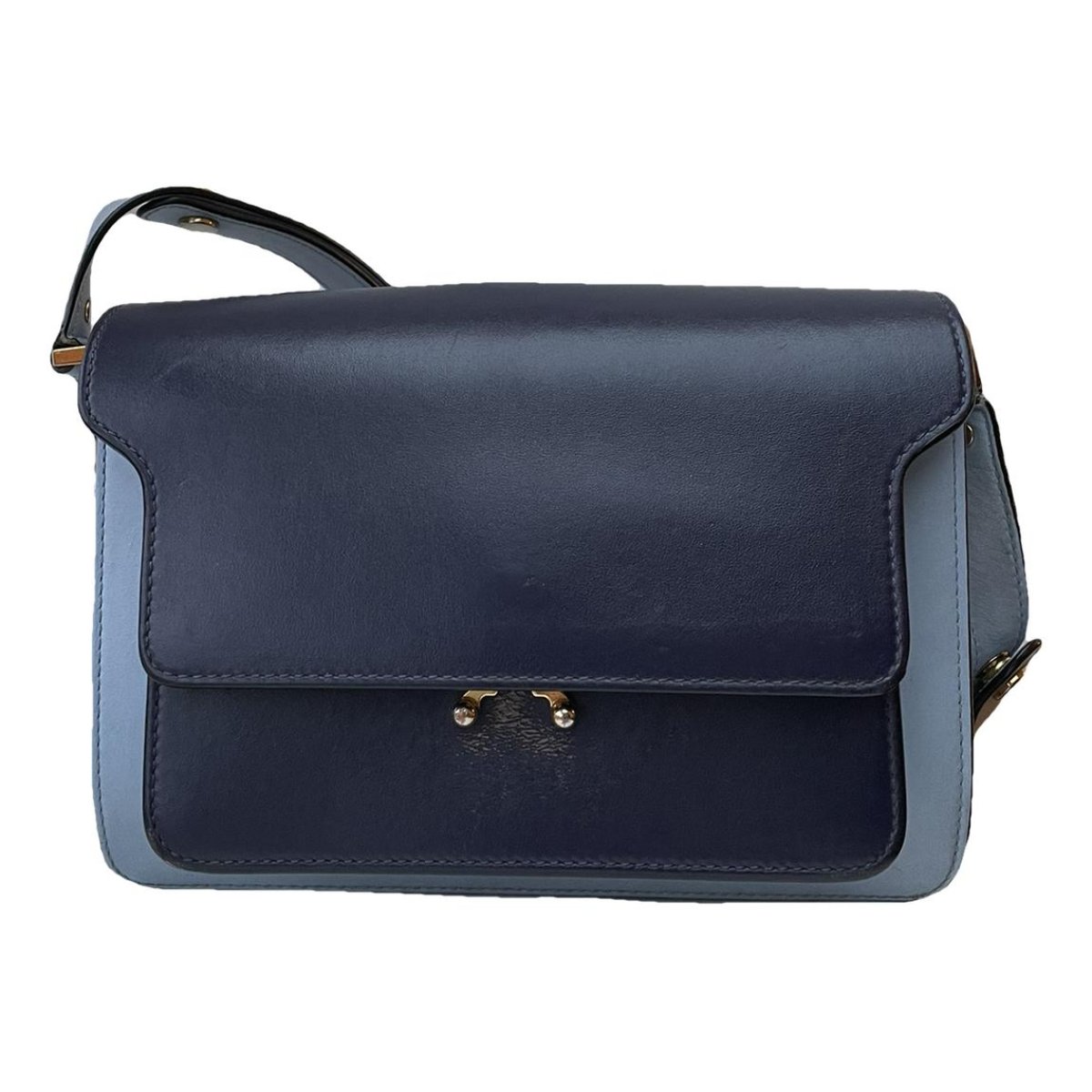 Trunk leather crossbody bag