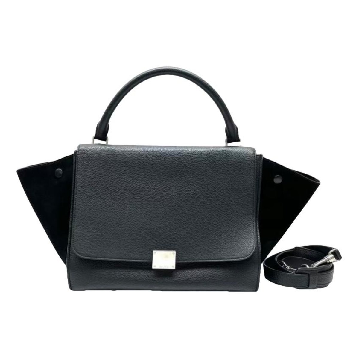 Trapèze leather handbag