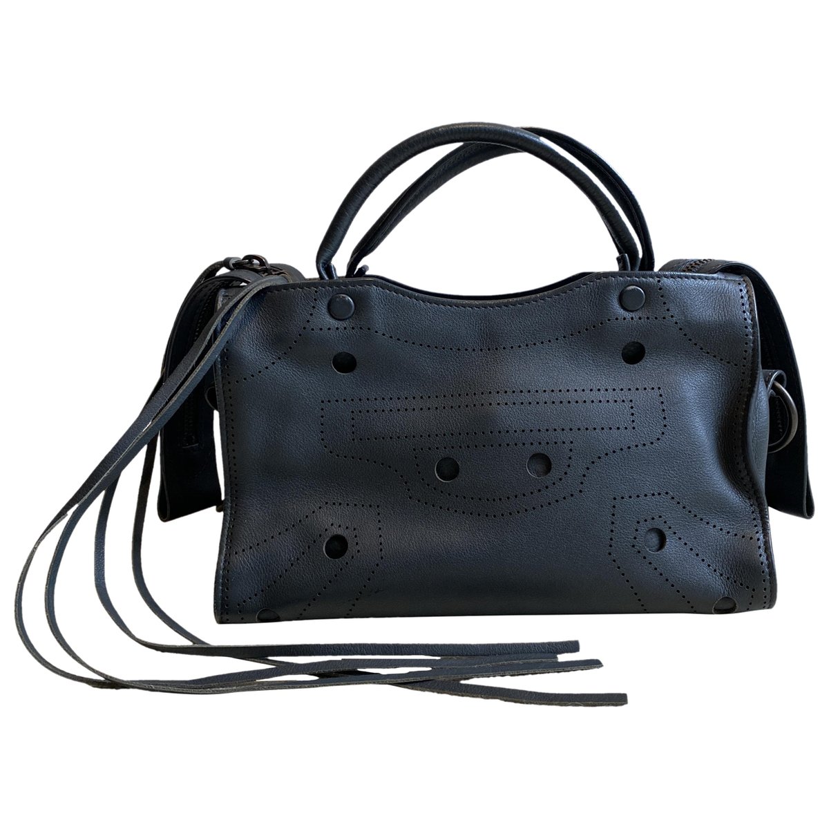 Blackout leather handbag