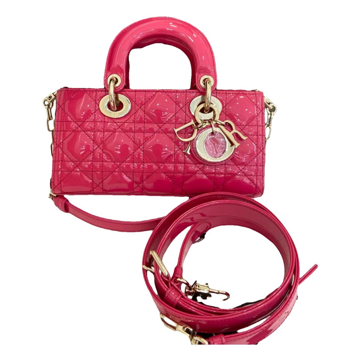 Lady Dior patent leather handbag
