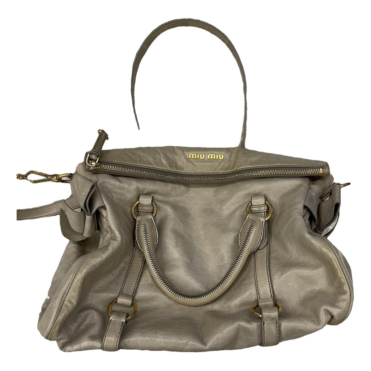 Bow bag leather handbag
