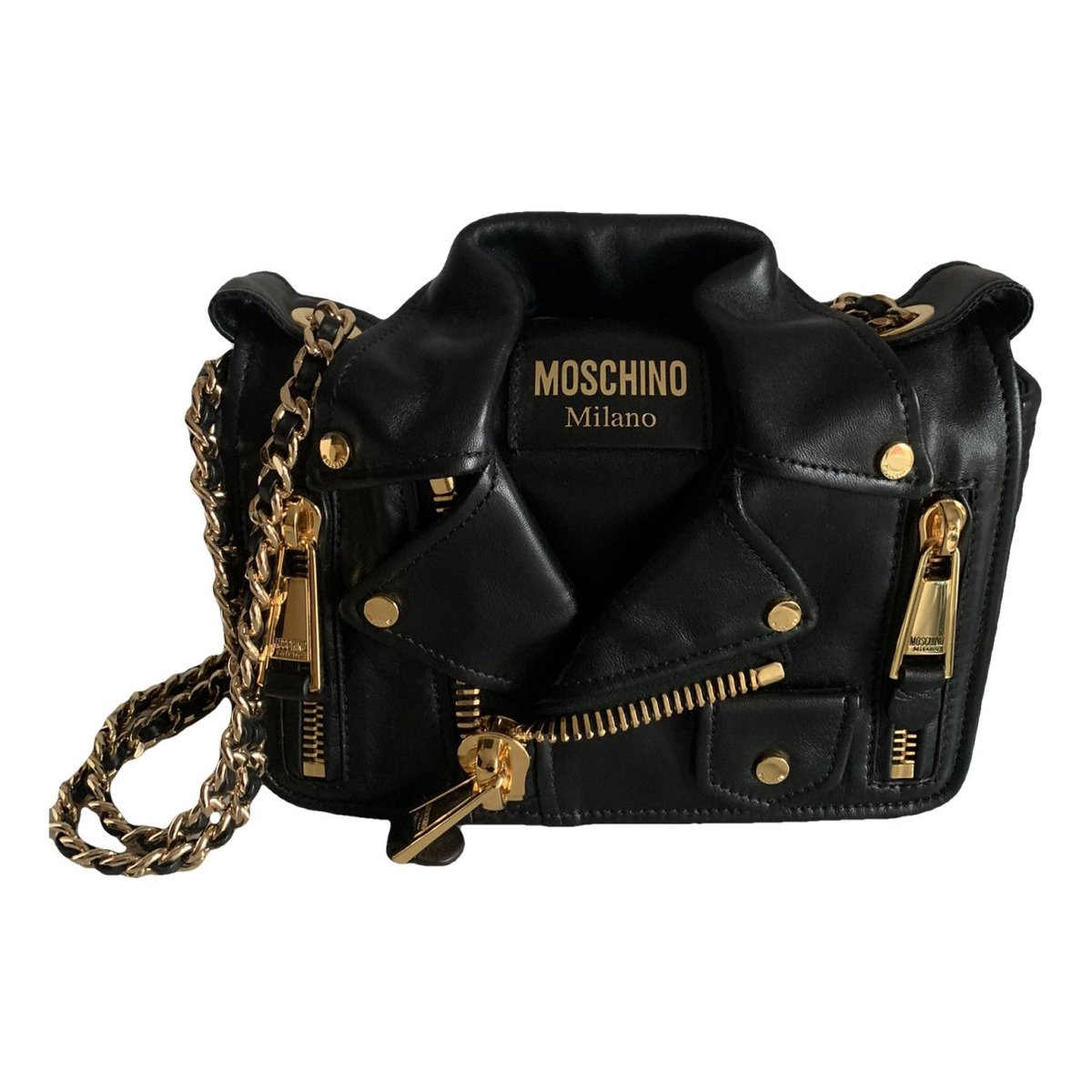 Biker leather handbag