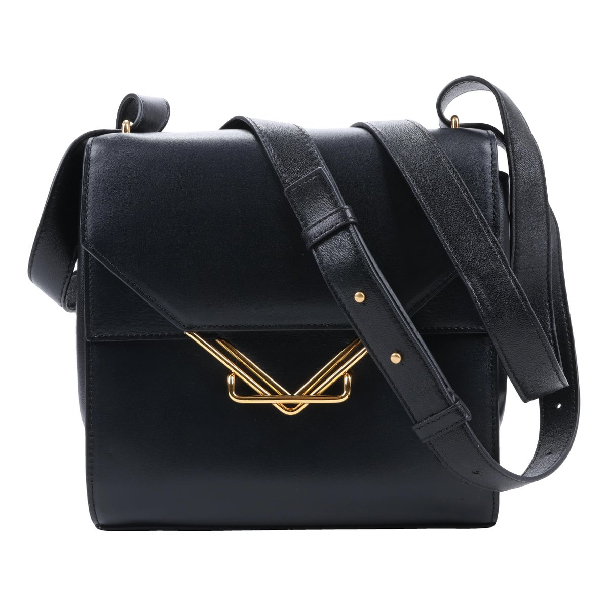 Clip leather handbag