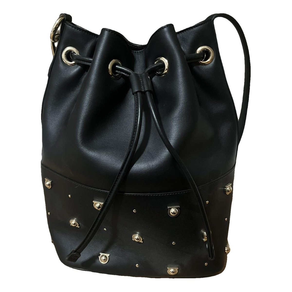 Cage leather handbag