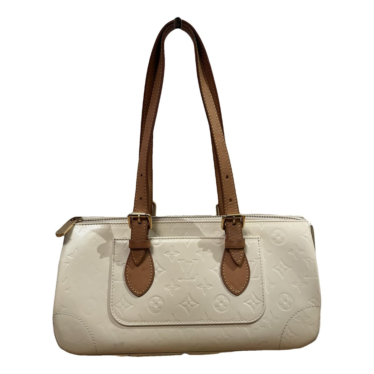 Rosewood patent leather handbag