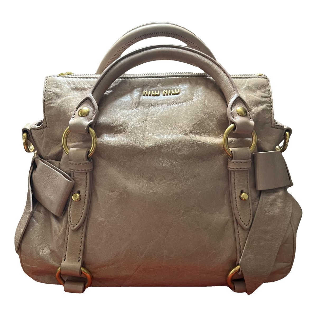 Bow bag leather handbag