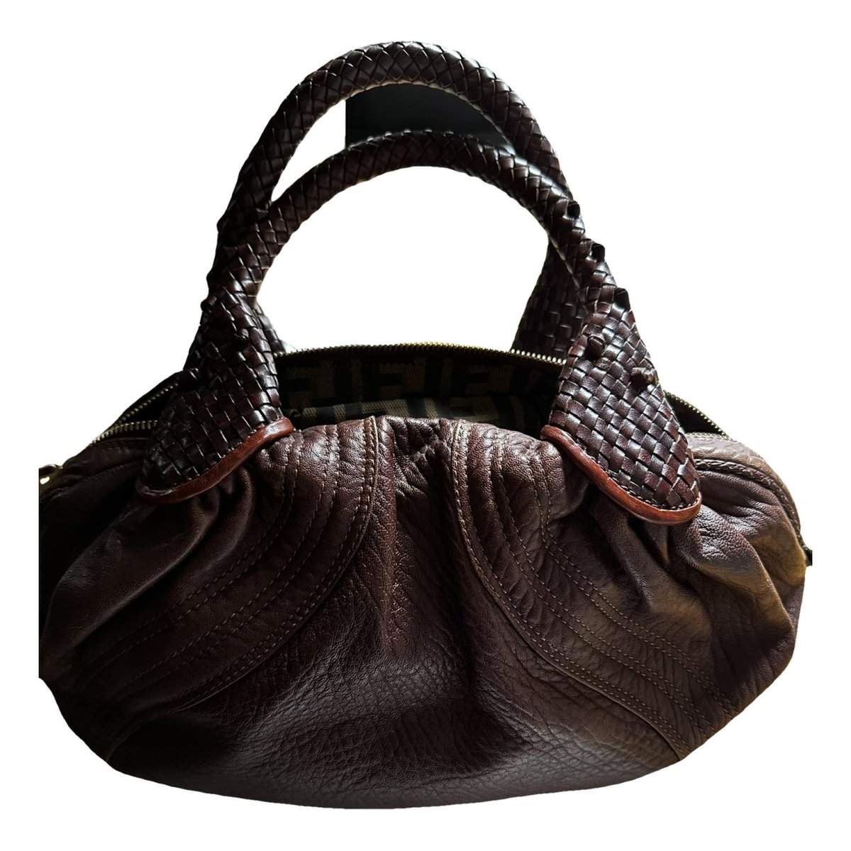 Fendigraphy leather handbag