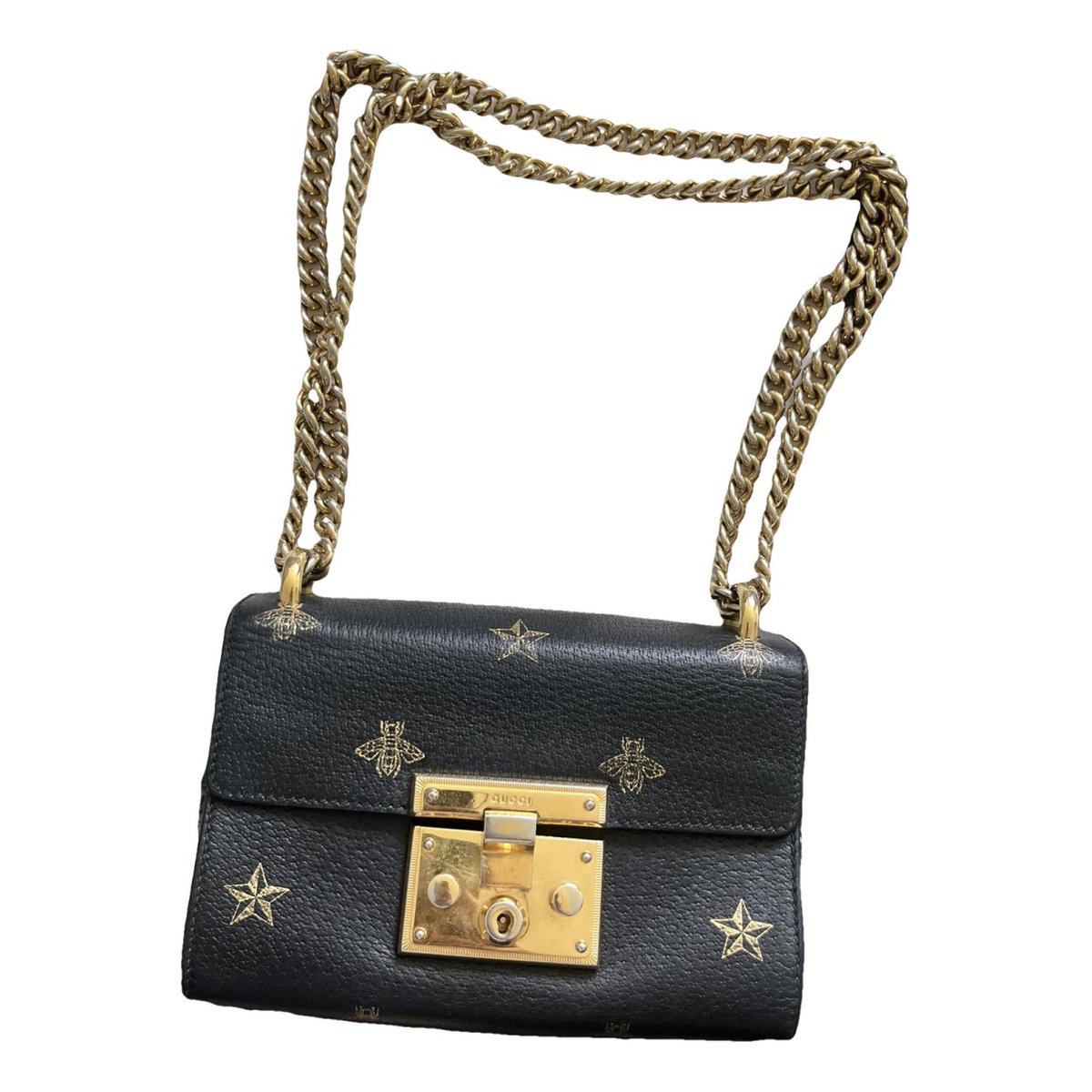 Padlock leather handbag