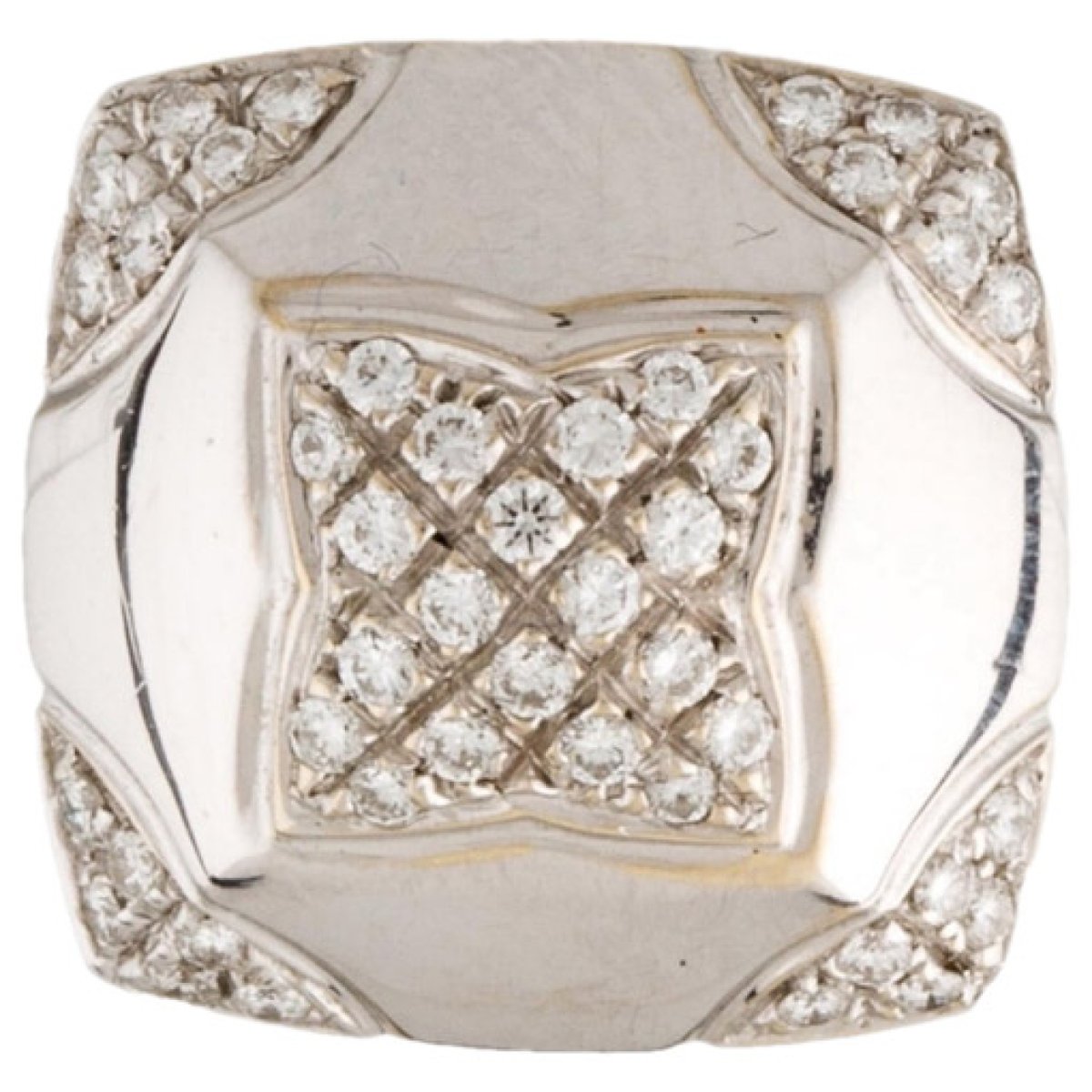 Pyramide white gold earrings