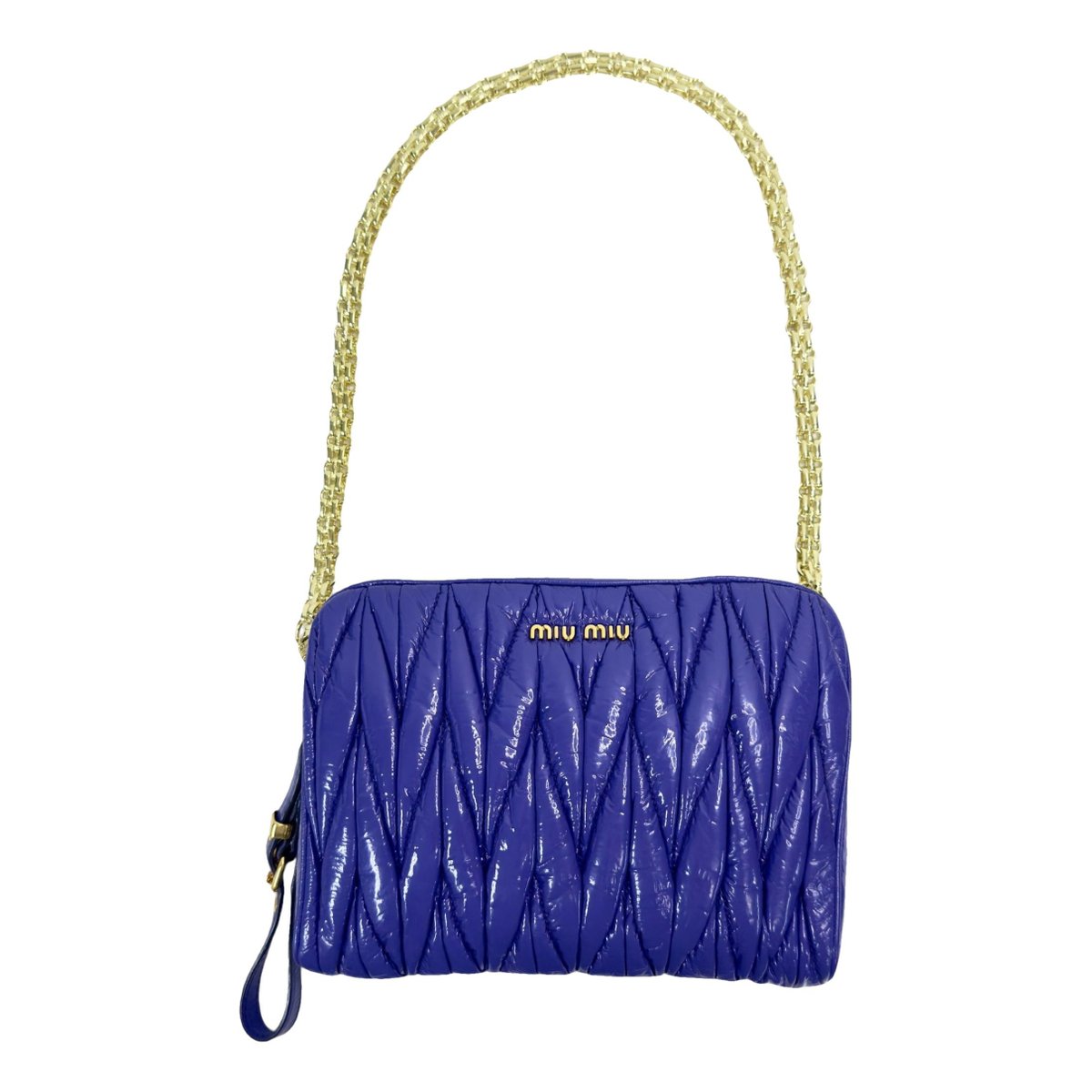 Matelassé patent leather handbag