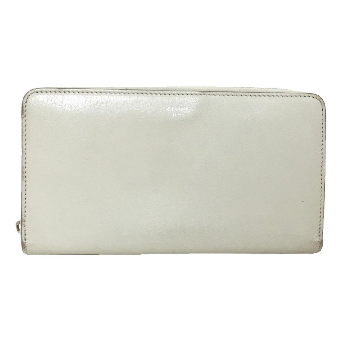 Charm leather clutch bag