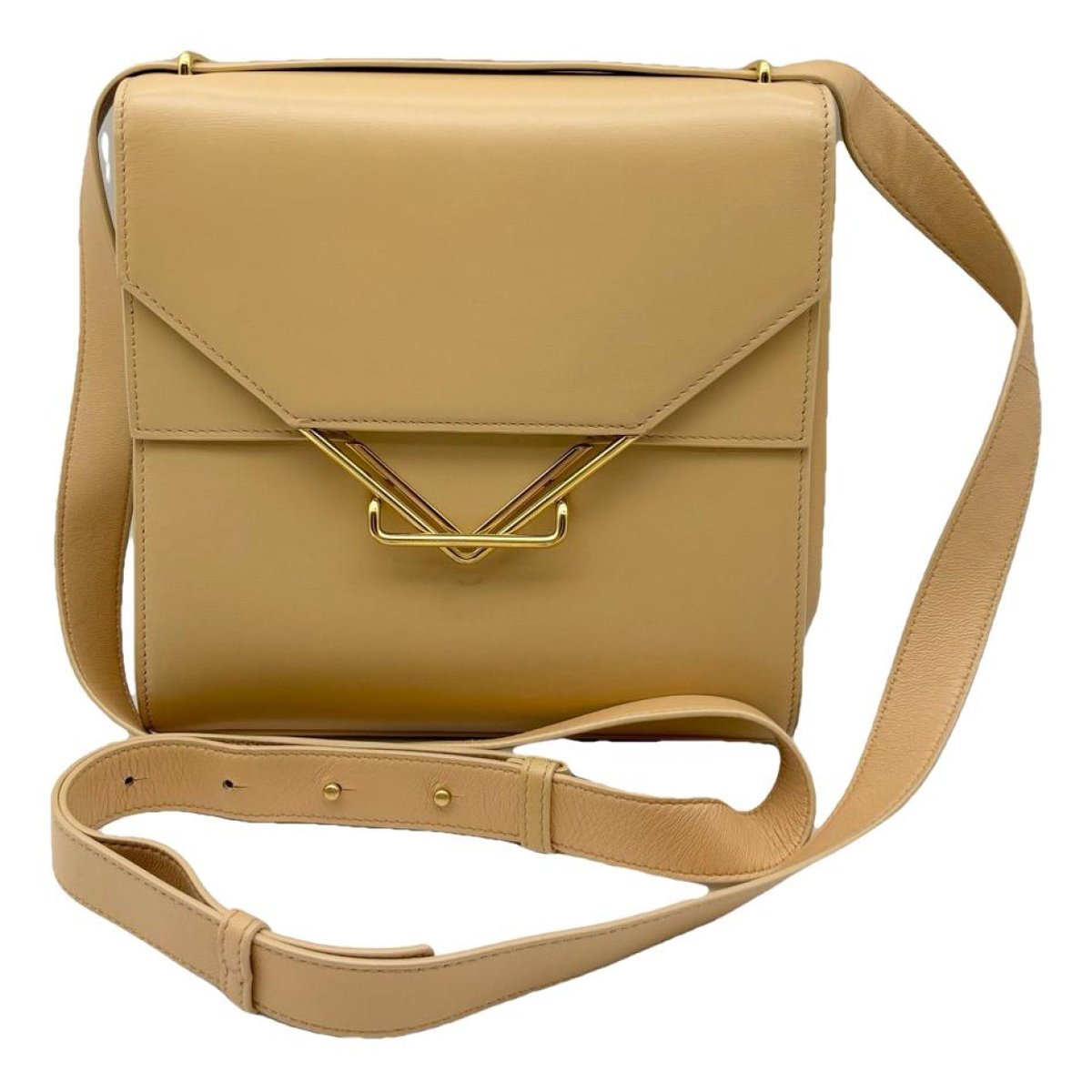 Clip leather handbag