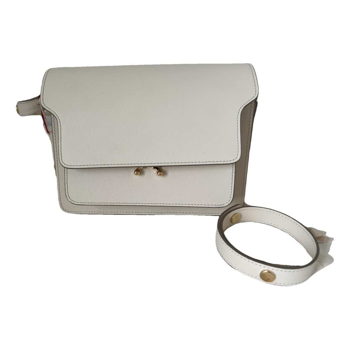 Trunk leather crossbody bag