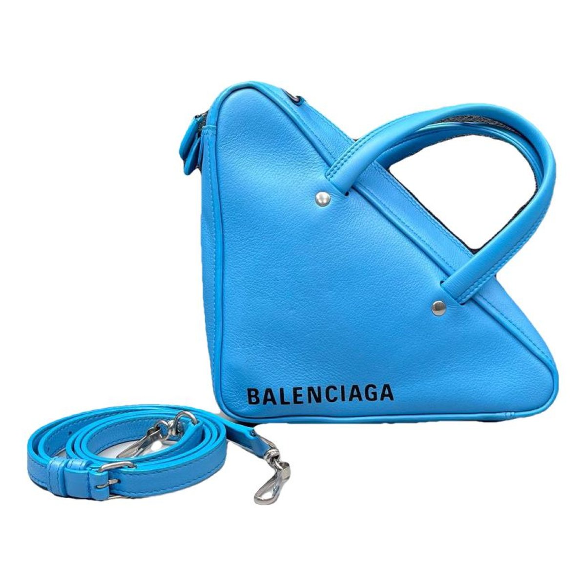 Triangle leather handbag