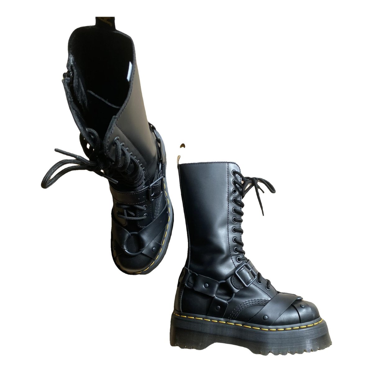 1914 (14 eye) vegan leather biker boots