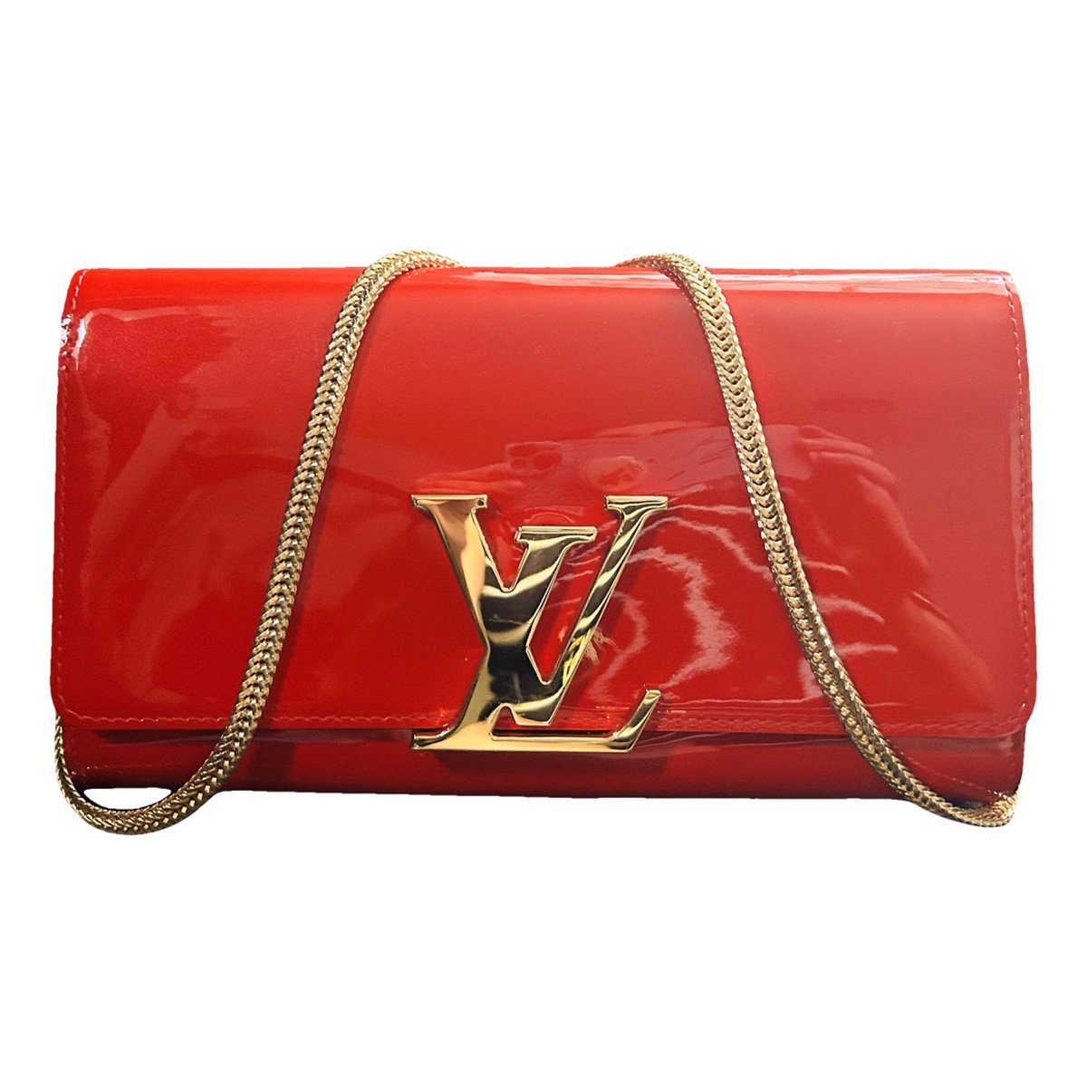 Louise patent leather clutch bag