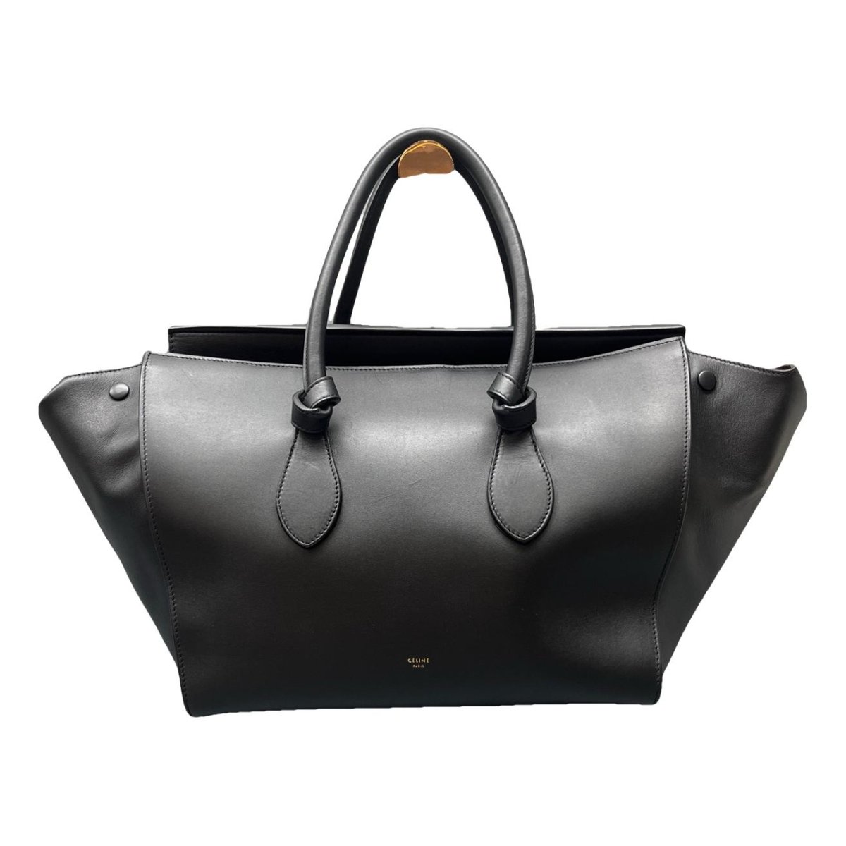 Tie leather handbag