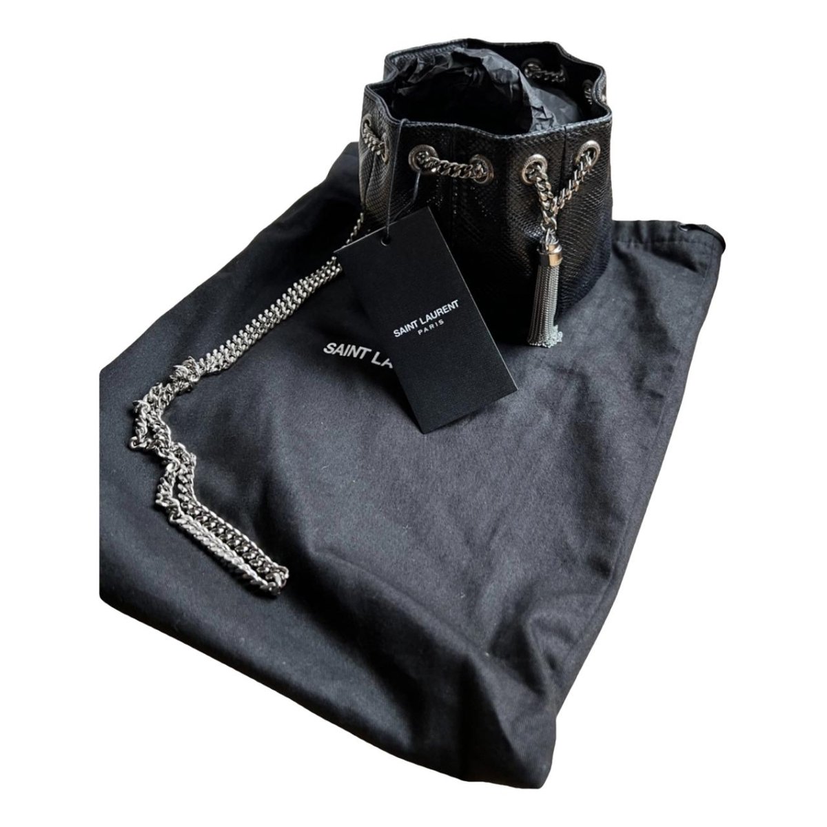 Monogram bucket leather mini bag