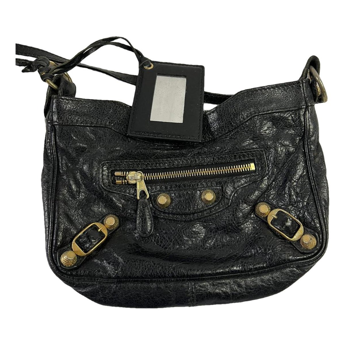 Hip leather handbag