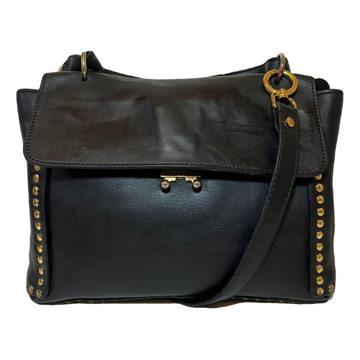 Trunk leather crossbody bag