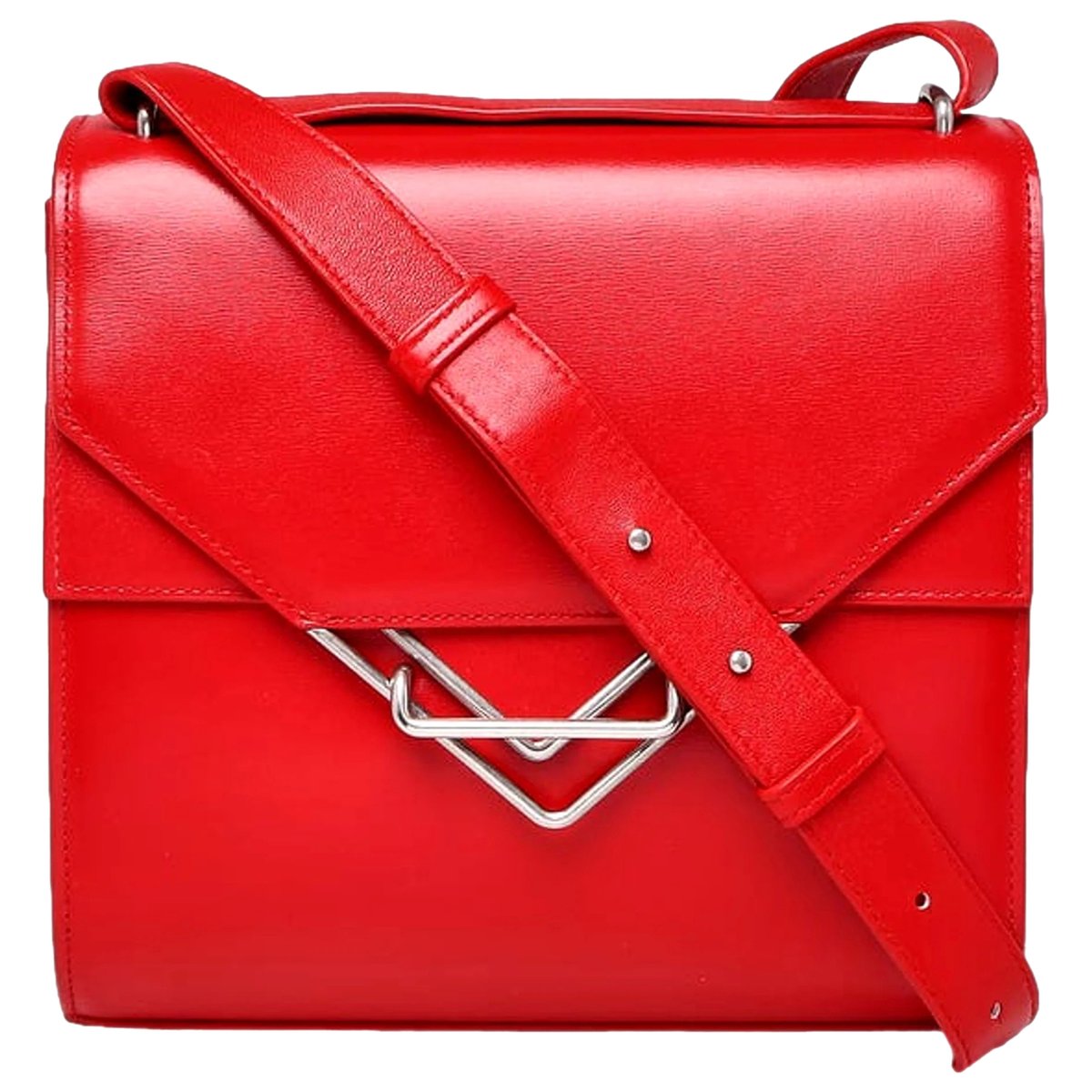Clip leather crossbody bag
