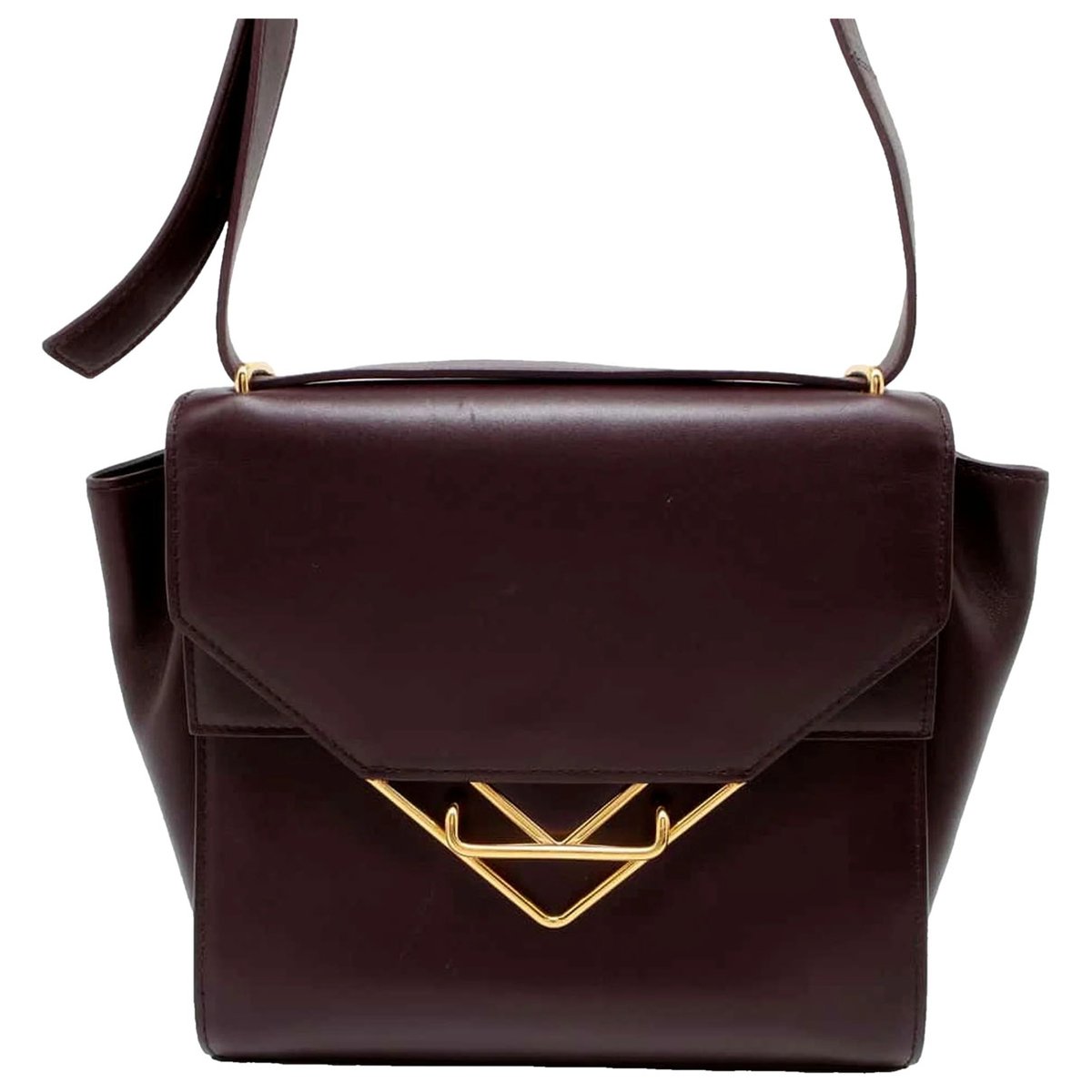 Clip leather crossbody bag