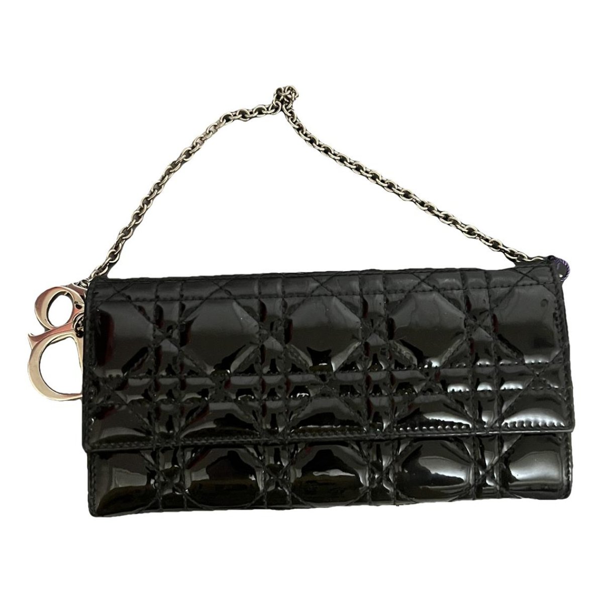 Lady Dior Wallet On Chain patent leather handbag