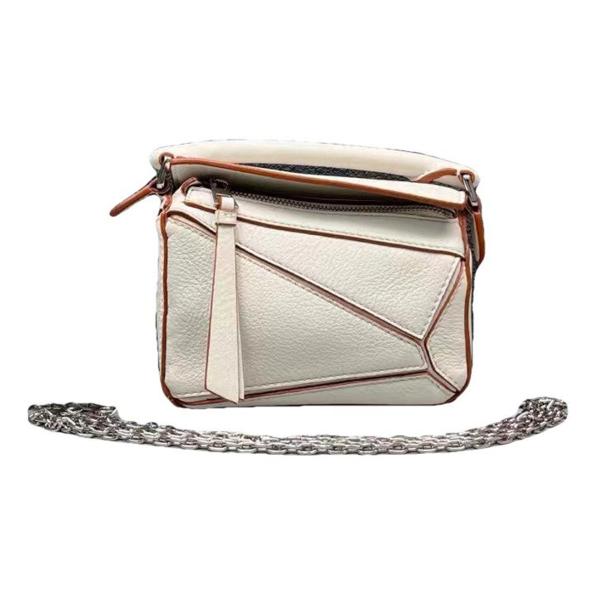 Puzzle leather handbag