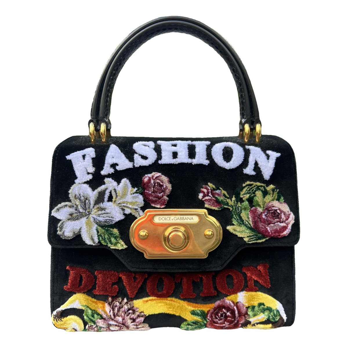 Welcome velvet handbag
