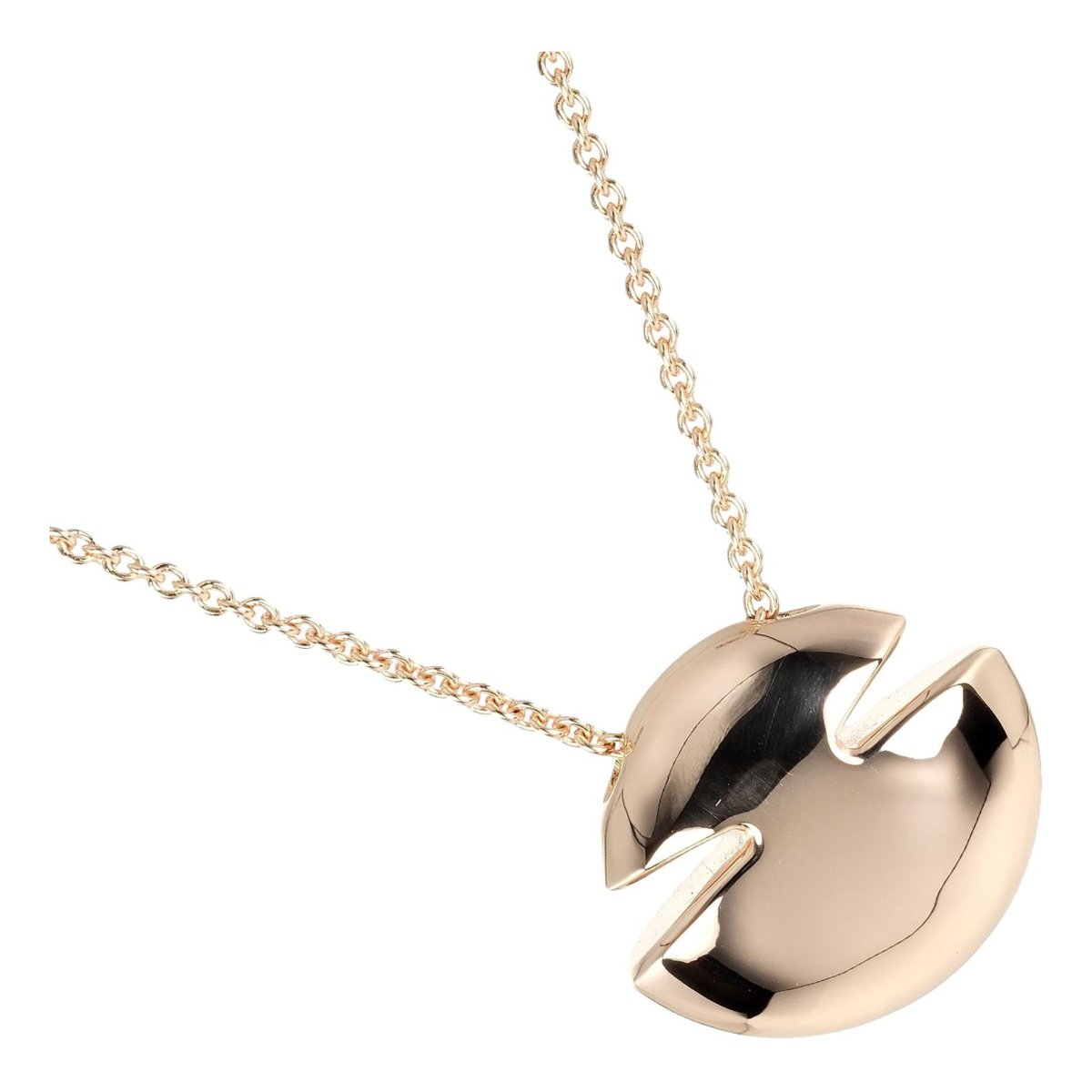Cabochon pink gold necklace