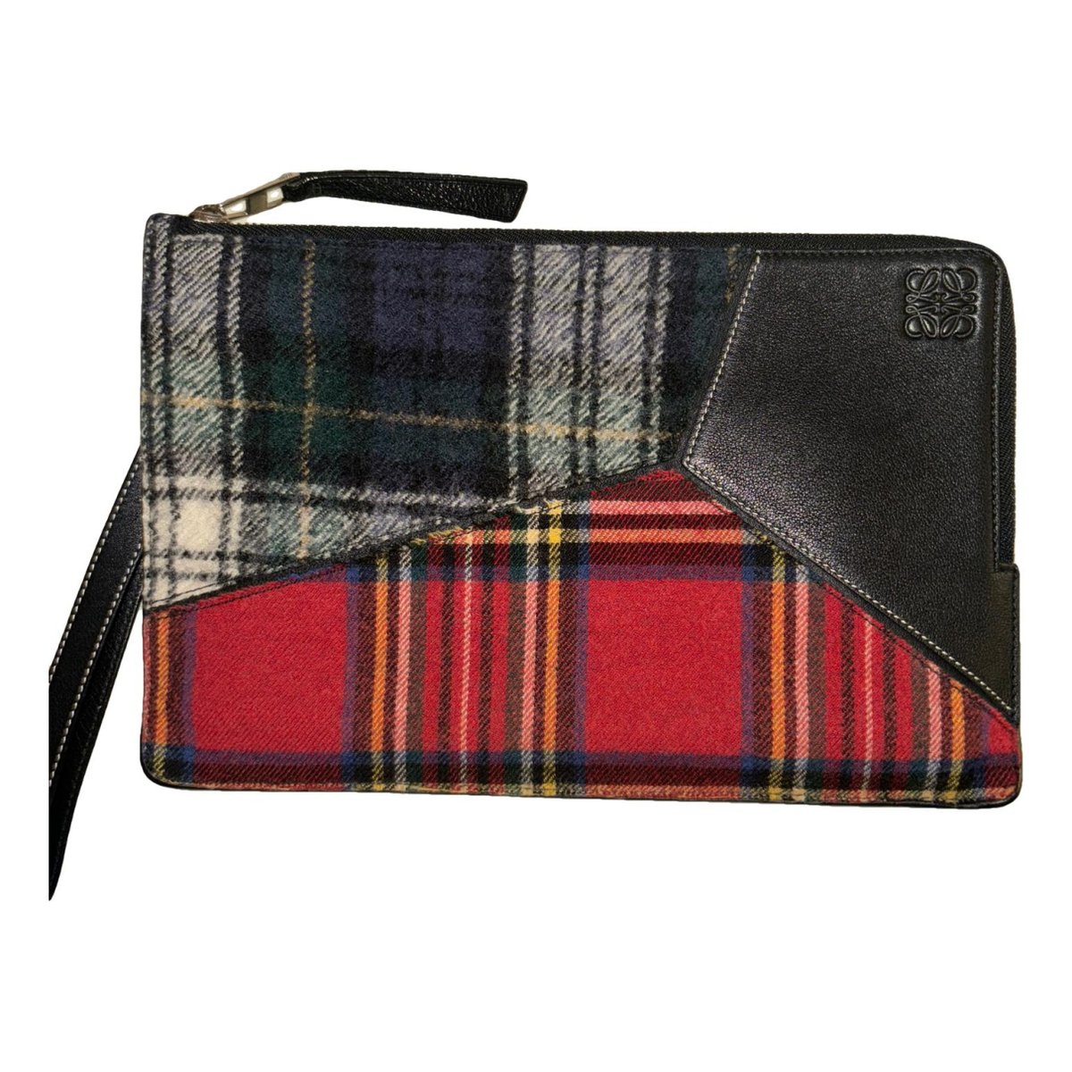 T Pouch leather clutch bag