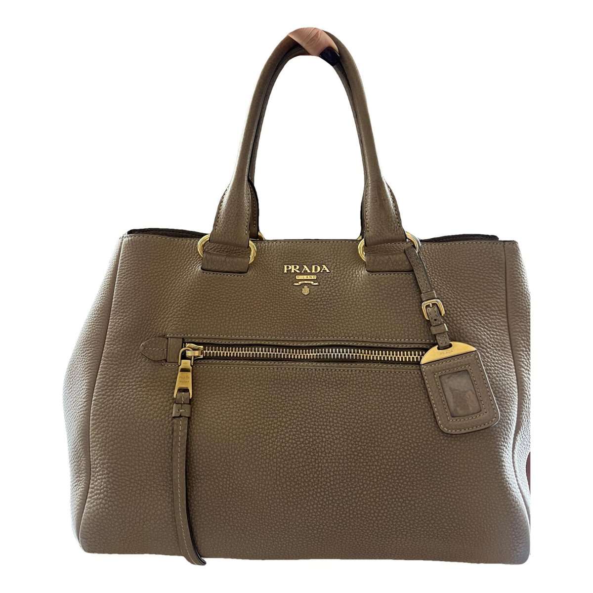 Triangle leather handbag
