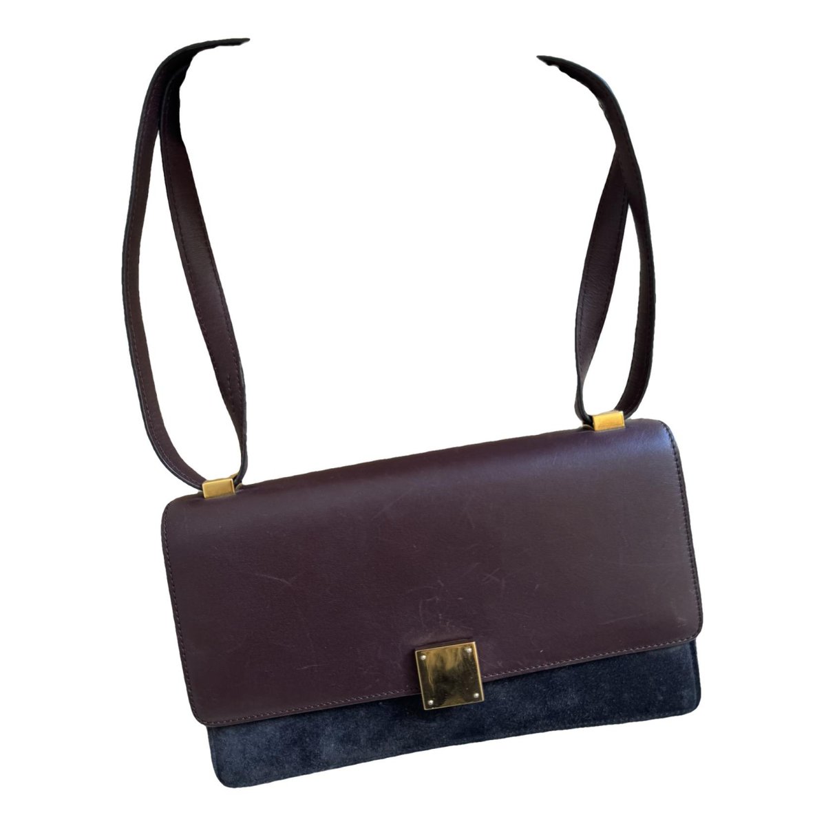 Case flap leather handbag
