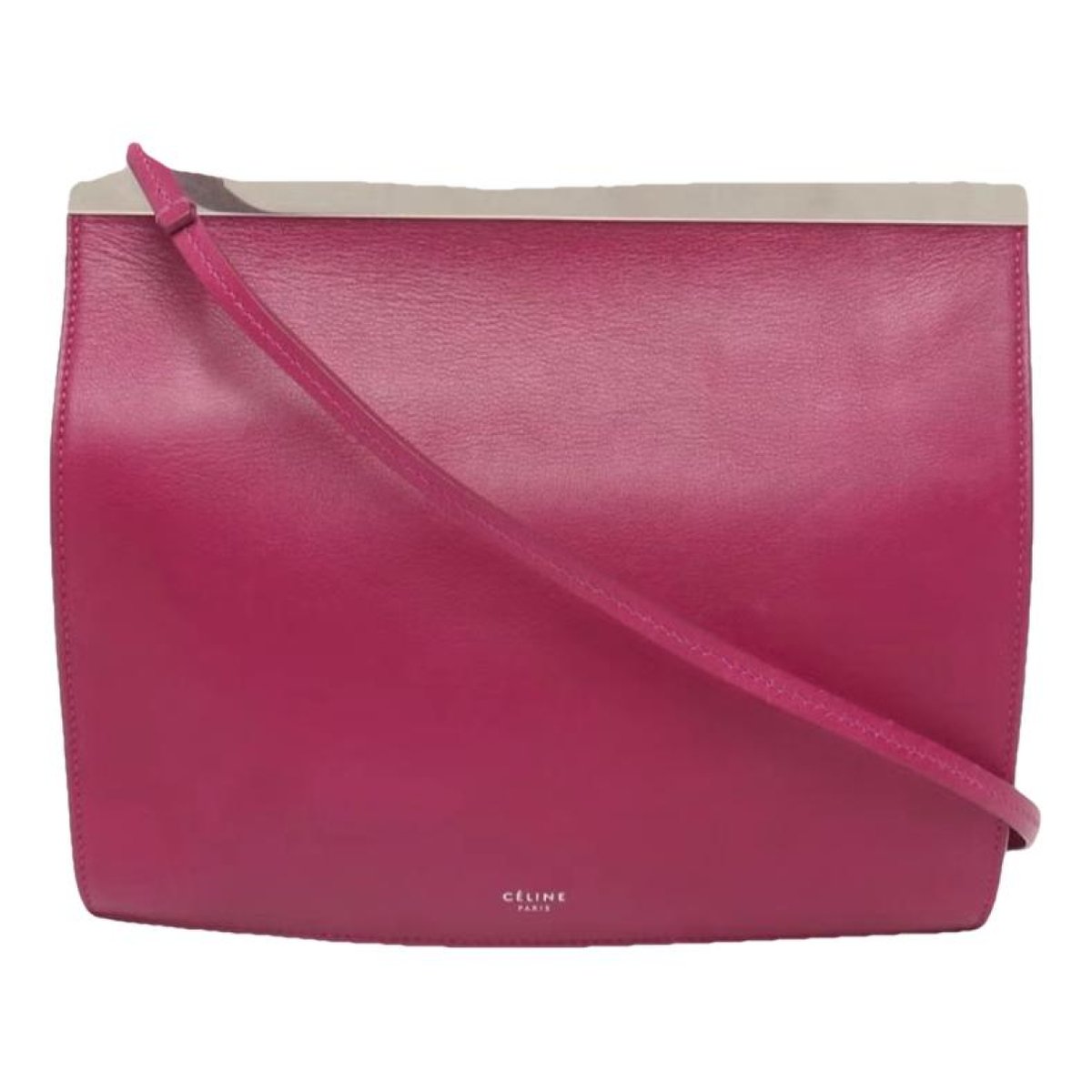 Clasp leather handbag