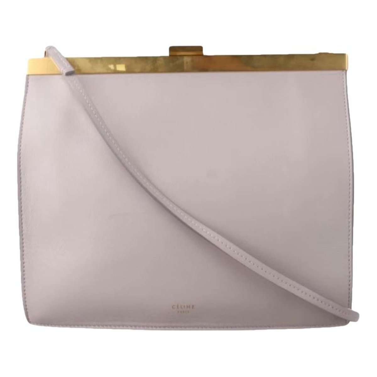Clasp leather handbag