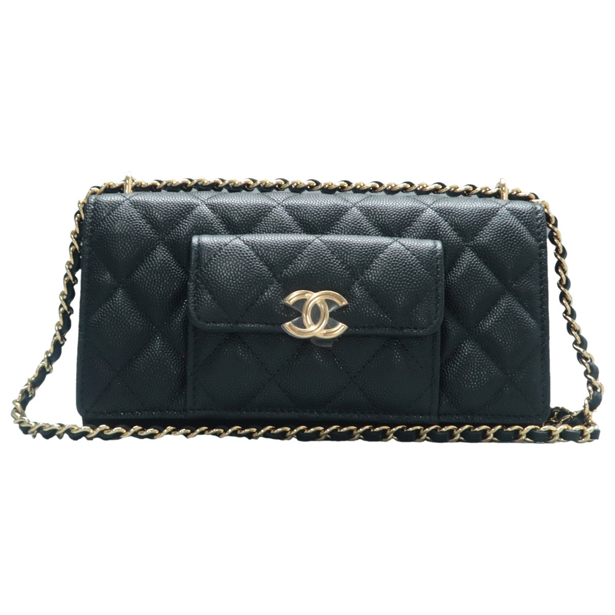Wallet On Chain leather handbag